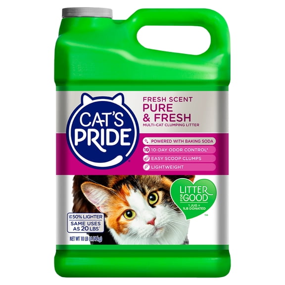 Cat's Pride Pure & Fresh Scented Multi-Cat Clumping Cat Litter, 10 lb Jug