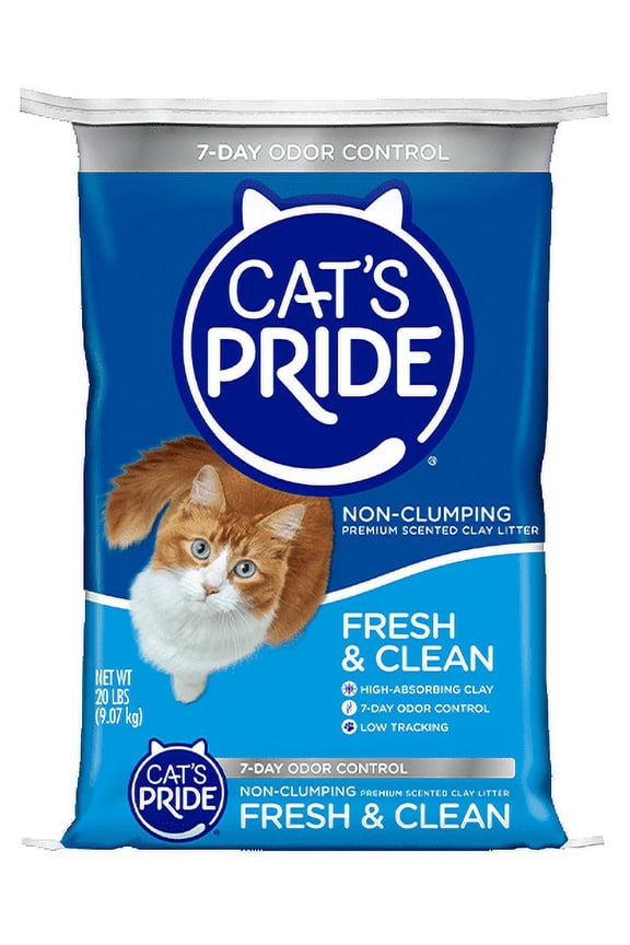 Fresh & Clean Scented Non-Clumping Cat Litter, 20-Pound Bag