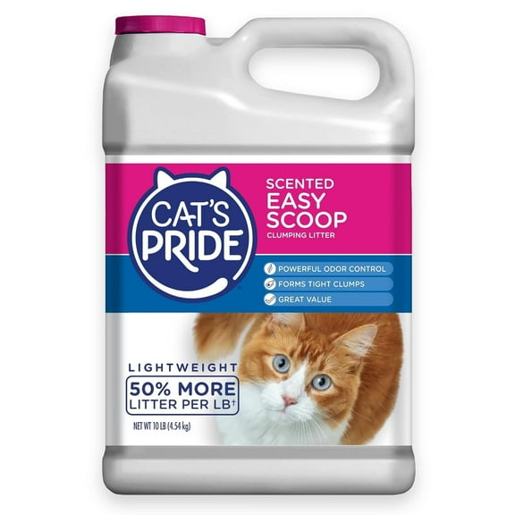 Cat's Pride Lightweight Clumping Litter: Easy Scoop - Powerful Odor Control - Scented, 10 Pounds