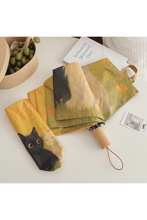 Cat-shaped umbrellas with manual or automatic functions are perfect for couples to use when going out and are easy to carry.