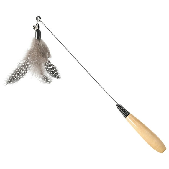 Cat toy Feathers, Interactive Cat Play Stick with Bells, Replaceable Feathers for Kittens and Cats, Exercise and Training Pet toy, 49cm