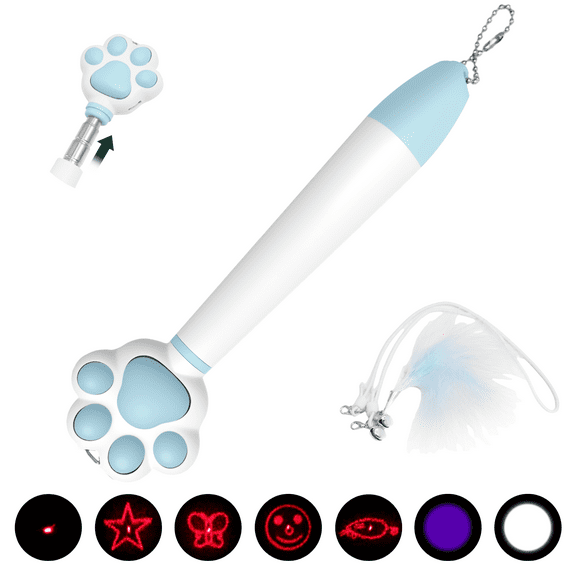 Cat Laser Pointer Toy Cat teasing stick Rechargeable,Interactive Toy for Cat Kitten Dog