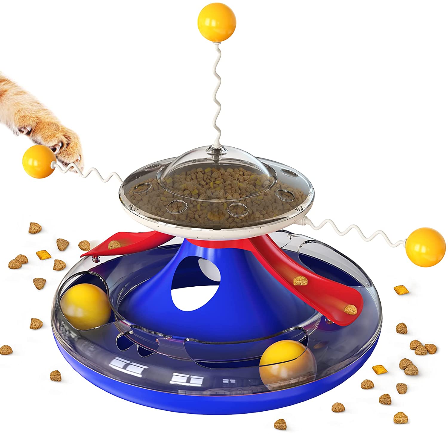 Cat turntable trackball, windmill leaking food toy, multifunctional cat