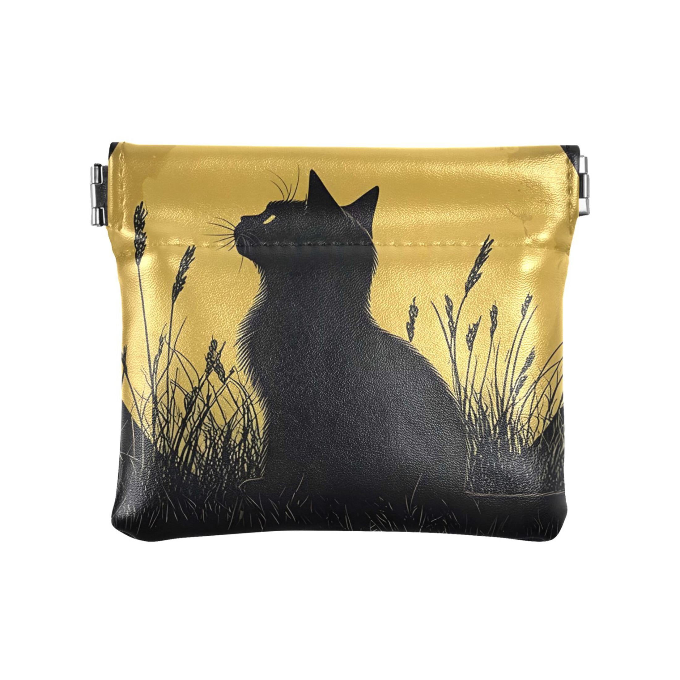 Cat under The Moon Wallet Small PU Leather Change Pouch Wallet for ...