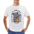 thumbnail image 1 of Cat with A Skateboard. Vintage T-shirt Mens Cotton Classic Crewneck Short Sleeve Tees Unisex White S, 1 of 5