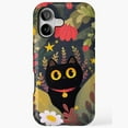 thumbnail image 1 of Cat with Big Eyes Surrounded by Garden Flowers iPhone Case 17 11 12 13 14 15 16 Pro Max, 1 of 2