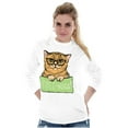 thumbnail image 1 of Cat with Classes Cute Kitty Free Hugs Women Plus Size Long Sleeve Graphic Tee Brisco Brands 2X, 1 of 5