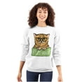 thumbnail image 1 of Cat with Classes Cute Kitty Free Hugs Women Plus Size Crewneck Sweatshirt Brisco Brands 2X, 1 of 5