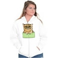 thumbnail image 1 of Cat with Classes Cute Kitty Free Hugs Womens Plus Size Graphic Zipper Hoodie Brisco Brands 2X, 1 of 5