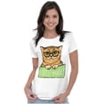 thumbnail image 1 of Cat with Classes Cute Kitty Free Hugs Womens Slim Fit Graphic Tee Brisco Brands X, 1 of 5