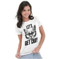 thumbnail image 1 of Cat with Glasses Let's Get Cray Funny Womens Slim Fit Graphic Tee Brisco Brands S, 1 of 5