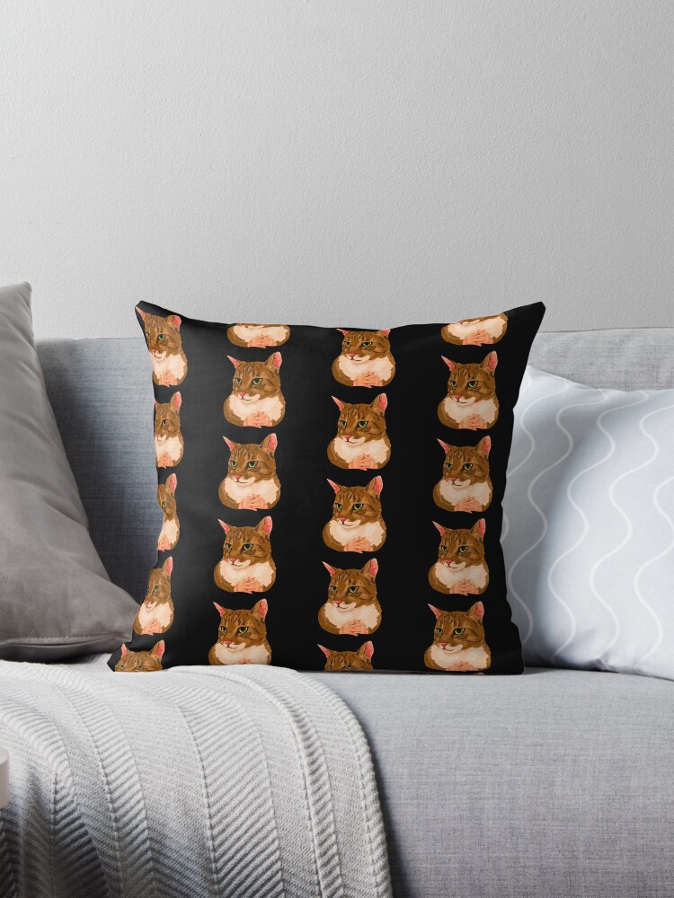 Cat with Hands Meme, Cursed Cat Images Throw Pillow Covers Cases