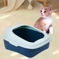 thumbnail image 1 of Cat with High Side Anti-Splashing Cat Toilet Semi-Enclosed Litter Pan Prevent Sand Leakage Easy to Clean for Indoor Kitty Blue, 1 of 7