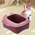 thumbnail image 1 of Cat with High Side Anti-Splashing Cat Toilet Semi-Enclosed Litter Pan Prevent Sand Leakage Easy to Clean for Indoor Kitty Pink, 1 of 7