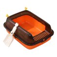 Cat with High Sides Cat Sand Box, Cat Litter Container Open Top Pet
