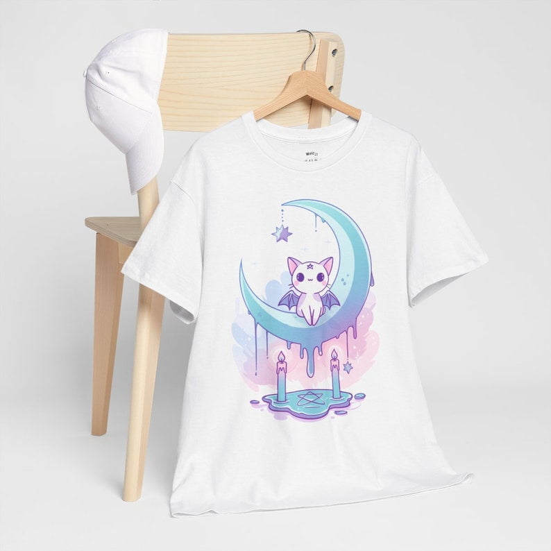 T-shirt Licorne Fantasy - Motif Lune Roses Pastel Gothique - Taille Unique - Neuf Avec étiquettes