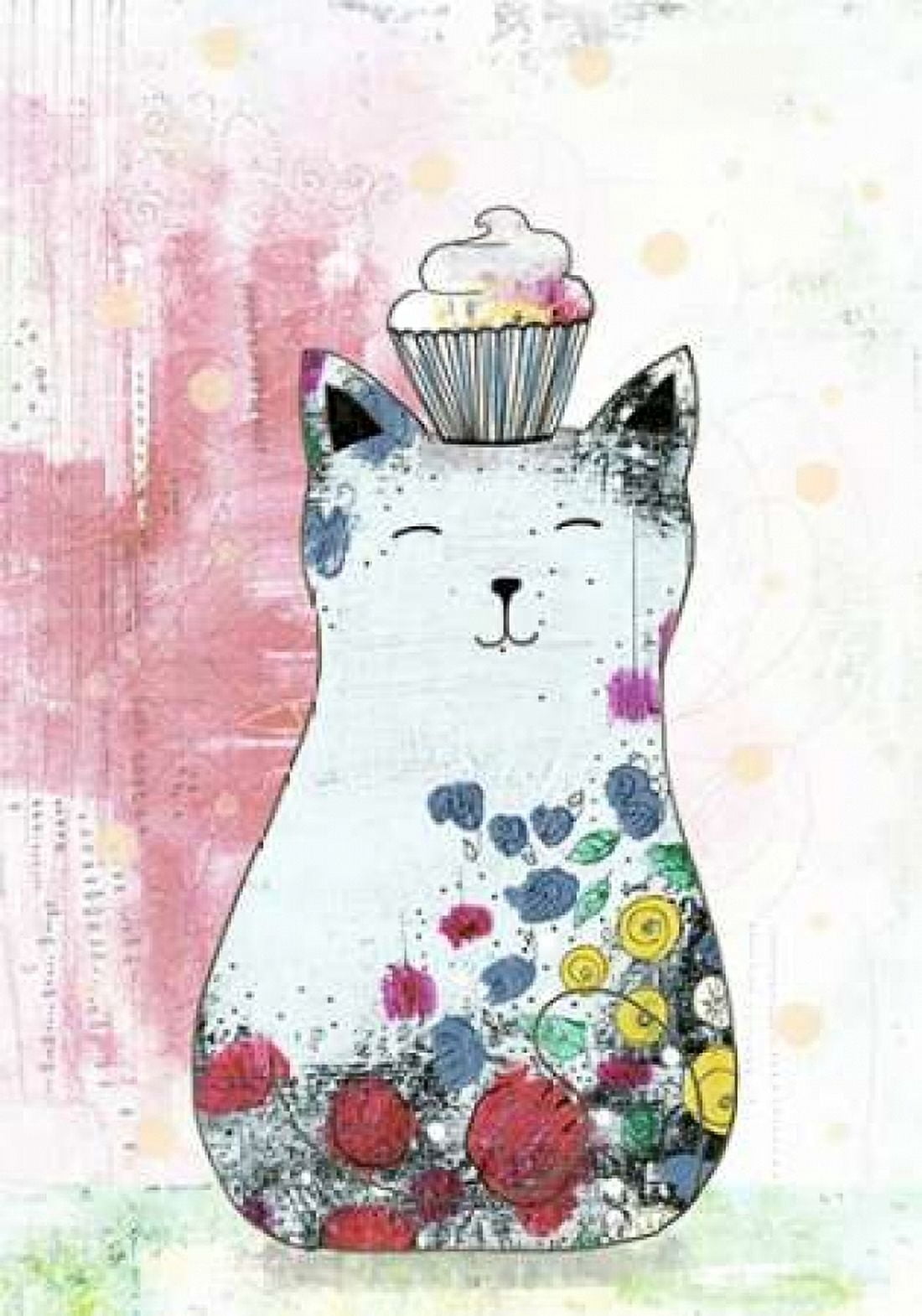 Cat with a Cupcake II Canvas Art - Sarah Ogren (20 x 28)