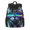 thumbnail image 1 of Cat with glasses Backpack, Lightweight Casual School Backpacks Bags Book Travel Hiking Camping Work, 16.5 Inch, 1 of 5