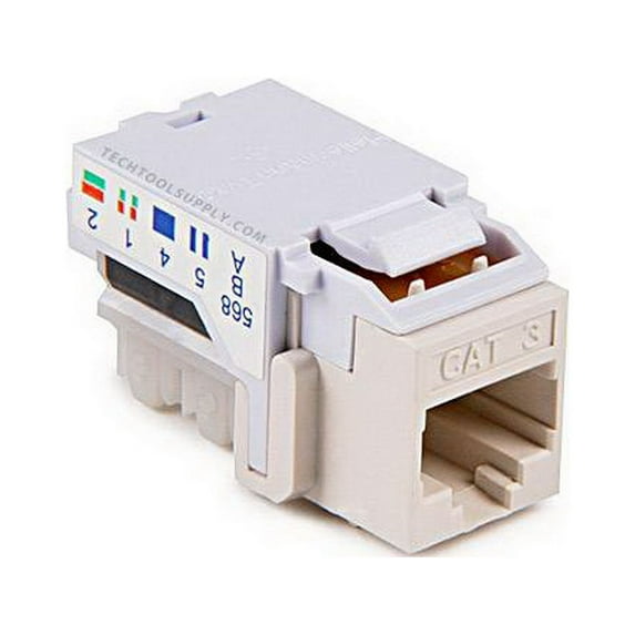 Cat3 RJ11 Quickport Insert - White, RJ11FC3-W