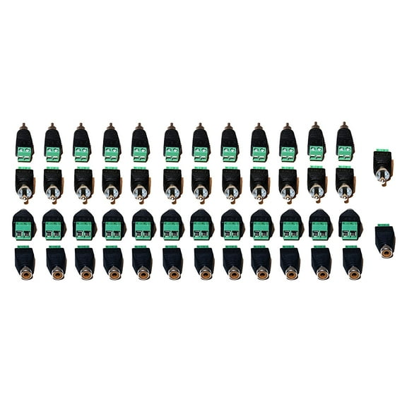 Cat5 Cat6 Cable screw terminal to RCA Female and Male plug Connector (25pcs each)