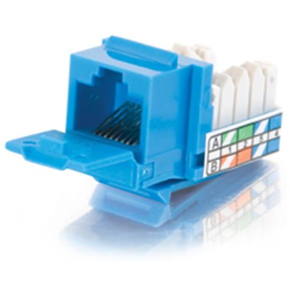 Cat5E 90 Keystone Jack Blue