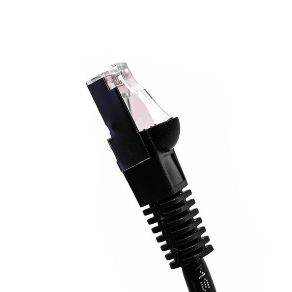 Cat5E Shielded Ethernet Patch Cable Black 3ft - Internet Cable Snagless Boot Network Wire - High Speed Ethernet Patch Cable 350MHz FTP Cord - 4 UTP 24AWG Stranded Pure Copper Wire