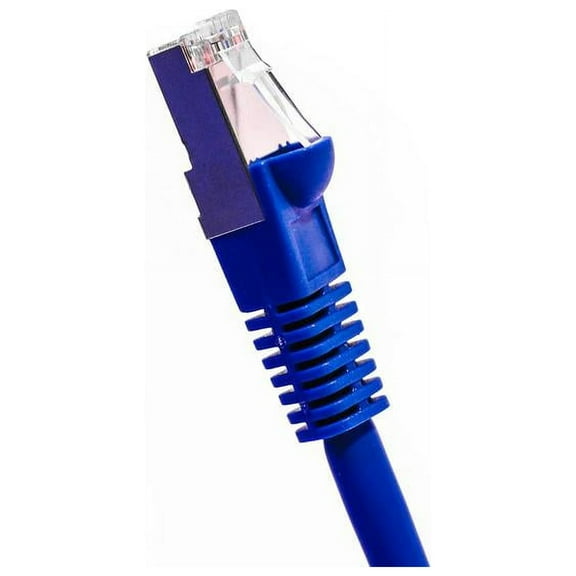 Cat5E Shielded Ethernet Patch Cable Blue 0.5ft - Internet Cable Snagless Boot Network Wire - High Speed Ethernet Patch Cable 350MHz FTP Cord - 4 UTP 24AWG Stranded Pure Copper Wire