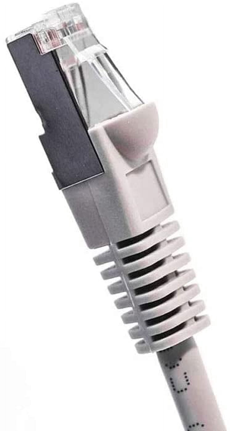 Cat5E Shielded Ethernet Patch Cable Gray 5ft - Internet Cable Snagless Boot Network Wire - High Speed Ethernet Patch Cable 350MHz FTP Cord - 4 UTP 24AWG Stranded Pure Copper Wire