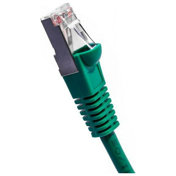 Cat5E Shielded Ethernet Patch Cable Green 0.5ft - Internet Cable Snagless Boot Network Wire - High Speed Ethernet Patch Cable 350MHz FTP Cord - 4 UTP 24AWG Stranded Pure Copper Wire