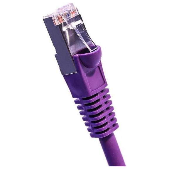 Cat5E Shielded Ethernet Patch Cable Purple 1ft - Internet Cable Snagless Boot Network Wire - High Speed Ethernet Patch Cable 350MHz FTP Cord - 4 UTP 24AWG Stranded Pure Copper Wire