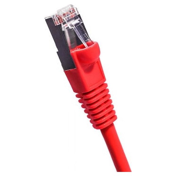 Cat5E Shielded Ethernet Patch Cable Red 10ft - Internet Cable Snagless Boot Network Wire - High Speed Ethernet Patch Cable 350MHz FTP Cord - 4 UTP 24AWG Stranded Pure Copper Wire