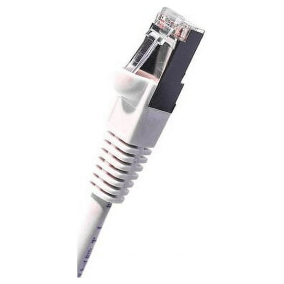 Cat5E Shielded Ethernet Patch Cable White 10ft - Internet Cable Snagless Boot Network Wire - High Speed Ethernet Patch Cable 350MHz FTP Cord - 4 UTP 24AWG Stranded Pure Copper Wire