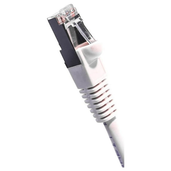 Cat5E Shielded Ethernet Patch Cable White 75ft - Internet Cable Snagless Boot Network Wire - High Speed Ethernet Patch Cable 350MHz FTP Cord - 4 UTP 24AWG Stranded Pure Copper Wire