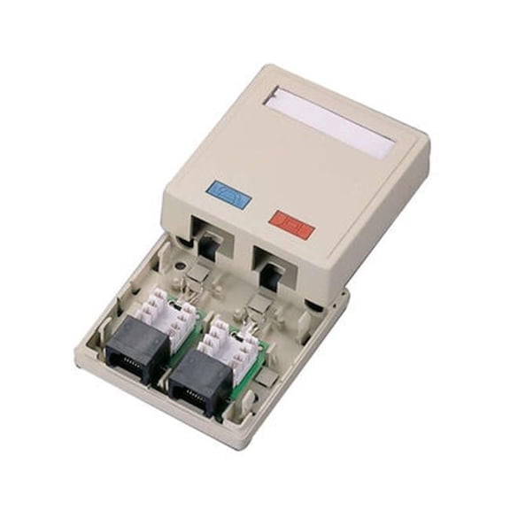 Cat5E Surface Mount Box 2-Port White