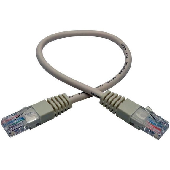Cat5e 350MHz Molded RJ45 Male-Male Patch Cable, White - 1 ft.