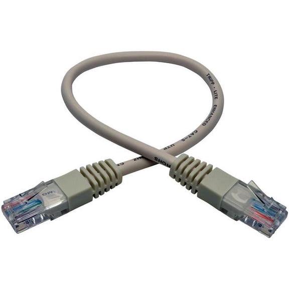 Cat5e 350MHz Molded RJ45 Male-Male Patch Cable, White - 1 ft.