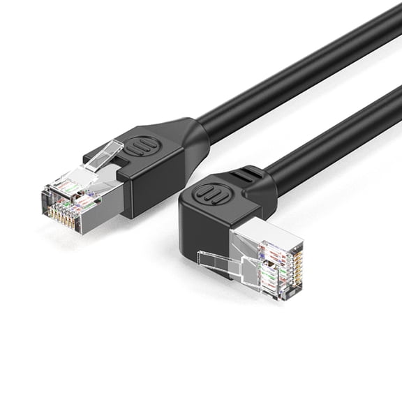 Cat5e 45 Ethernet Cable with Left Right Bend Cat5e Ethernet Networking Cord Up to 100Mbps for Home Offices Use