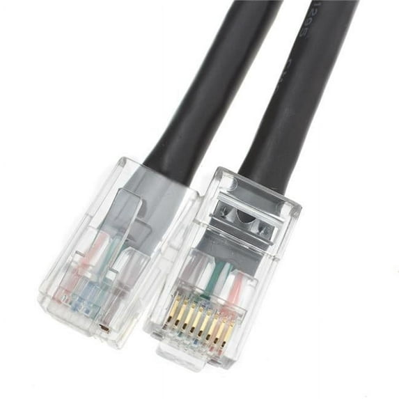 Cat5e Black Ethernet Patch Cable, Bootless - 2 ft.