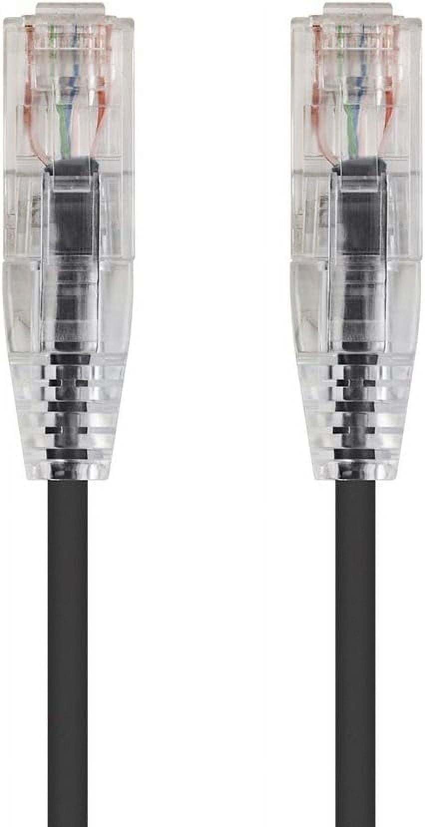 Cat5e Ethernet Cable, Solid Copper 24AWG UTP, Strain Relief Boot, EZ RJ45 Pass Through Connector, High Speed LAN Network Cable, UL ETL, Custom Cut and Made in USA (35 ft Black)