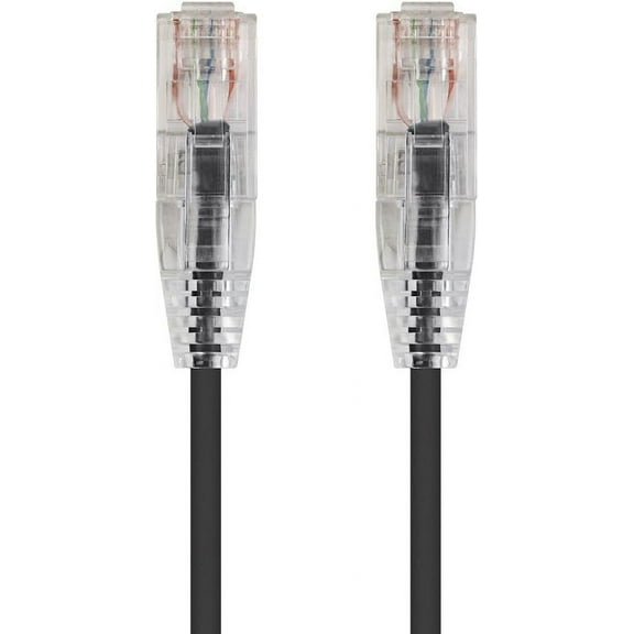Cat5e Ethernet Cable, Solid Copper 24AWG UTP, Strain Relief Boot, EZ RJ45 Pass Through Connector, High Speed LAN Network Cable, UL ETL, Custom Cut and Made in USA (4 ft Black)