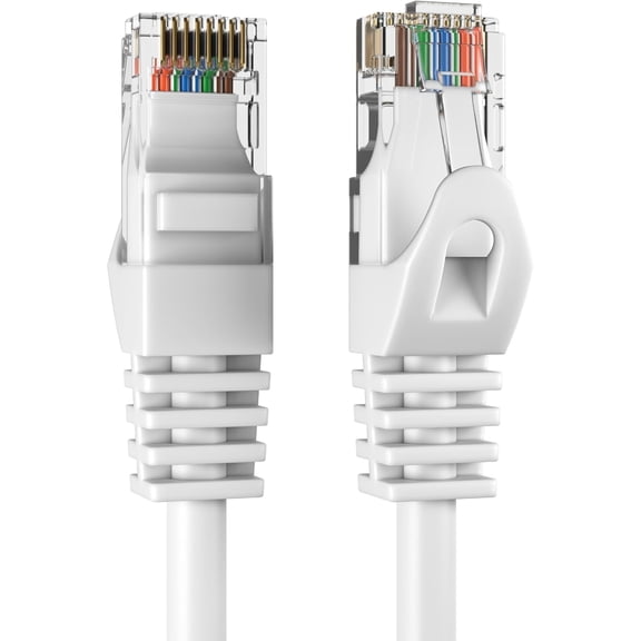 Cat5e 50-Pack of 10FT Network Ethernet Patch Cable, 350Mhz Internet Wire, For Router, Modem, PC, Laptop, TVs, Printer Cord, Consoles, Copper-Clad Aluminum, White, Cables Direct Online