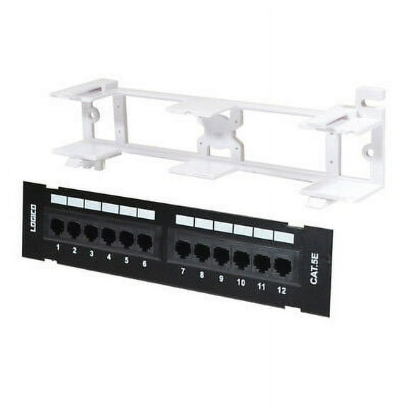 Cat5e UTP 12 Port Network mini Patch Panel 110 with surface wall mount bracket