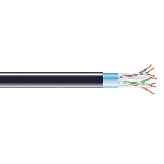 Cat6 400-MHz Shielded Plenum Cable - Black - 1000 ft.