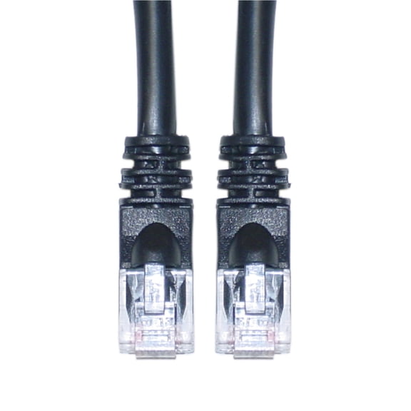 Cat6 Black Ethernet Patch Cable, Snagless - Molded Boot, 20 Foot