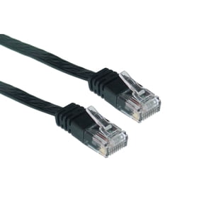 Cat6 Black Flat Ethernet Patch Cable, 32 AWG, 10 foot