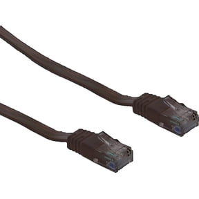 Cat6 Black Flat Ethernet Patch Cable, 32 AWG, 15 foot