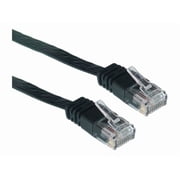 Cat6 Black Flat Ethernet Patch Cable, 32 AWG, 35 foot