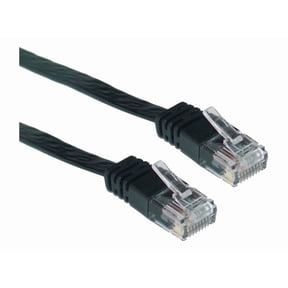 Cat6 Black Flat Ethernet Patch Cable, 32 AWG, 35 foot