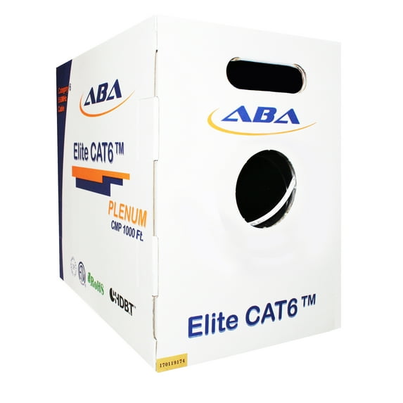Cat6 CMP Plenum 550MHz 23AWG UTP, 1000 Feet, Solid 100% Pure Copper, UL CERTIFIED, Easy to Pull (Reelex II) Box, Ethernet Cable, White, Infinity Cable Products