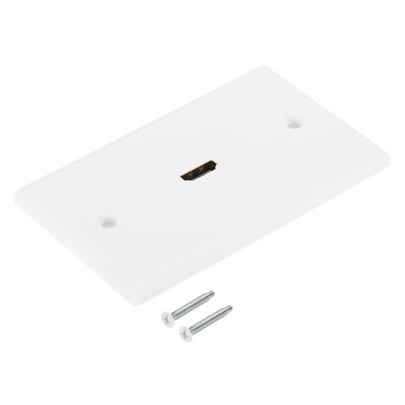Cat6 Coax Ethernet Wall Plate,1 Port RJ45 White Female to Female ABS Connecter Wall Plate